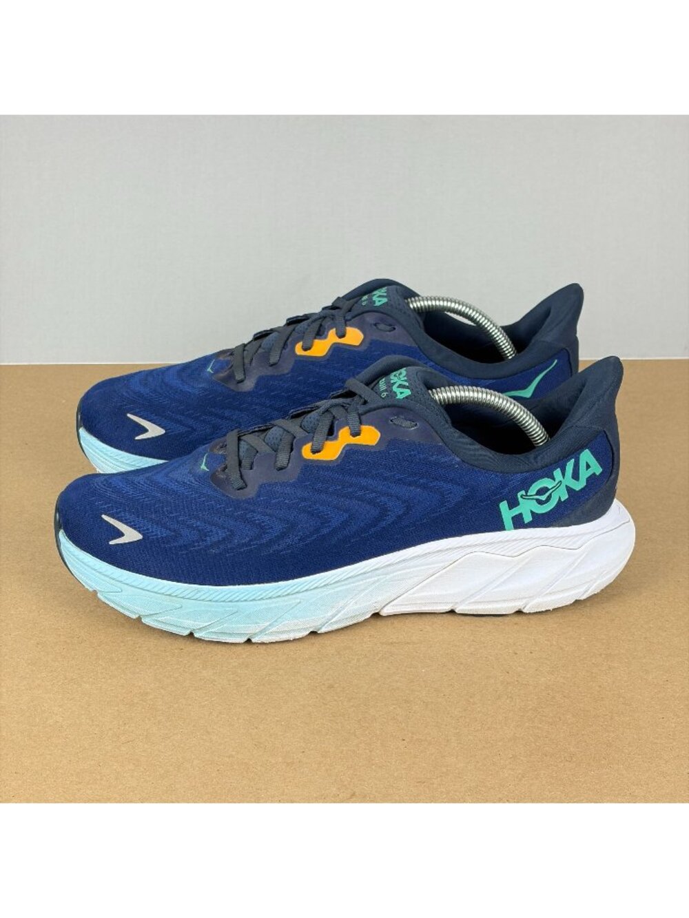 Hoka Arahi 6 Athletic Running Shoes Womens 12 Blue White Low Top Breathable